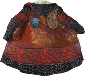 Winter Warm Coat Viking Medieval Armor Nordic Cosplay Costume Horn Button Design Cool Jacket