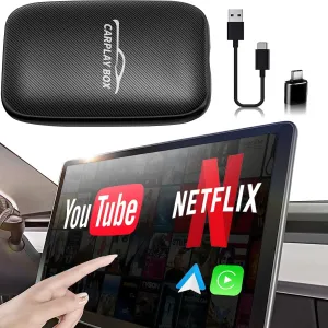 Wireless Carplay Adapter - 3 in 1 Wireless Carplay and Android Auto Adapter with Built in Netflix YouTube Support TF Card Only for Original Car Models After 2016 with Wired Car Play
