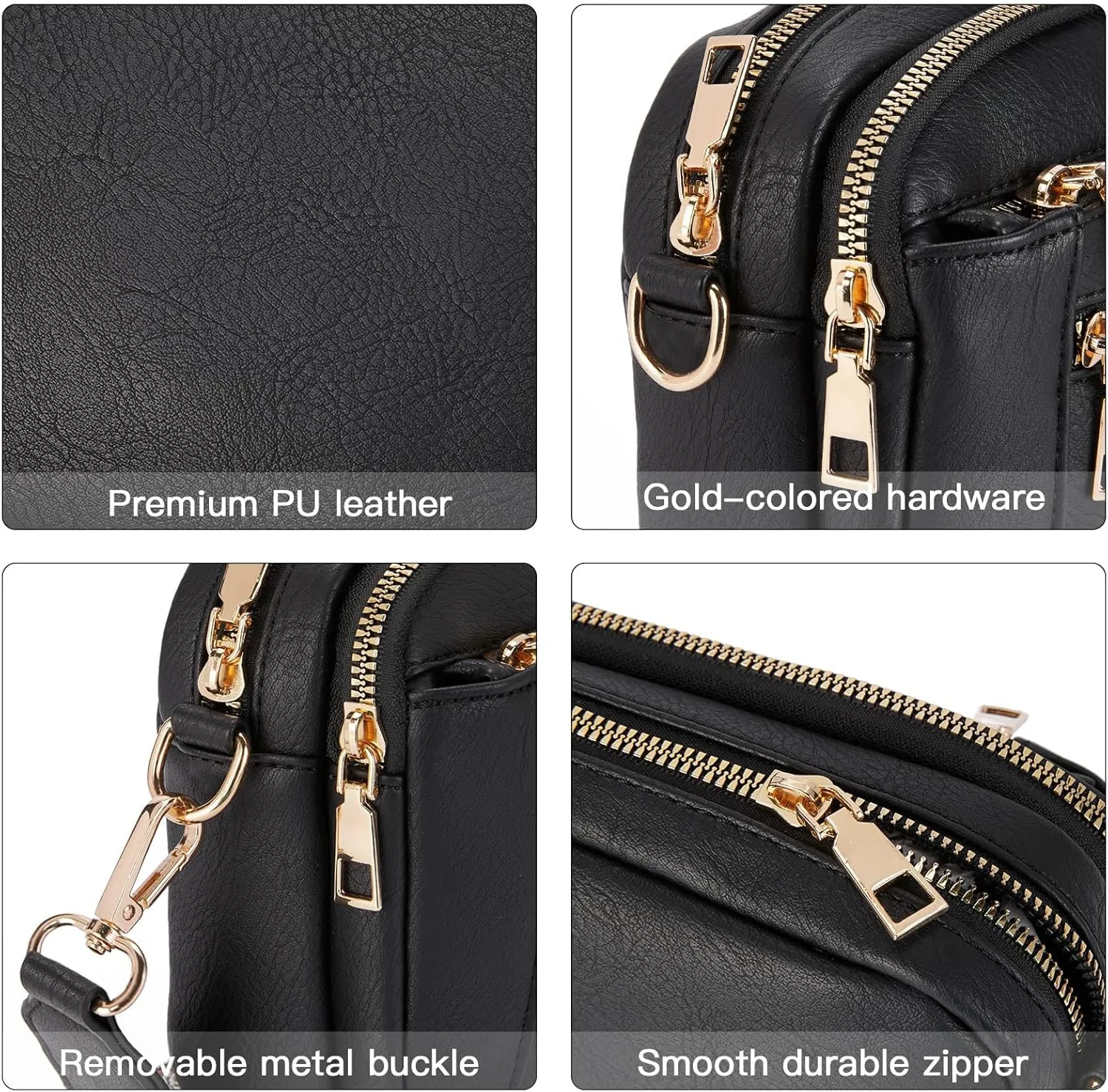 WJCD Women's Crossbody Purse - Vegan Leather Lightweight Shoulder Bag with Adjustable Strap, Stylish Small Handbags