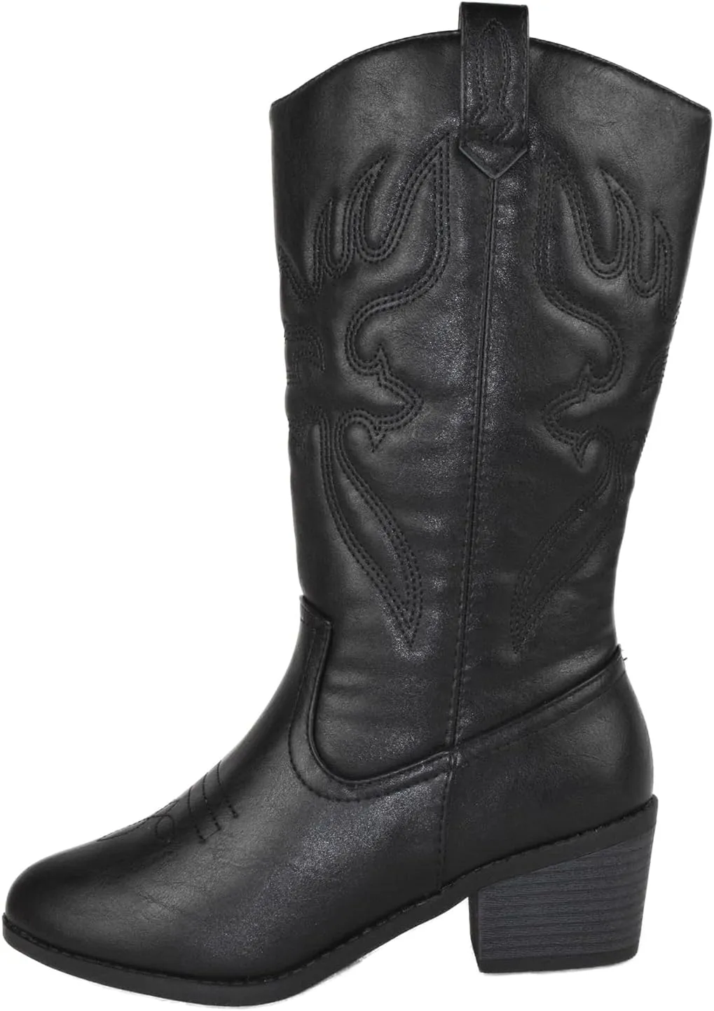 Women Cowgirl Cowboy Stitched Mid Calf Forever Boots Pointy Toe Western