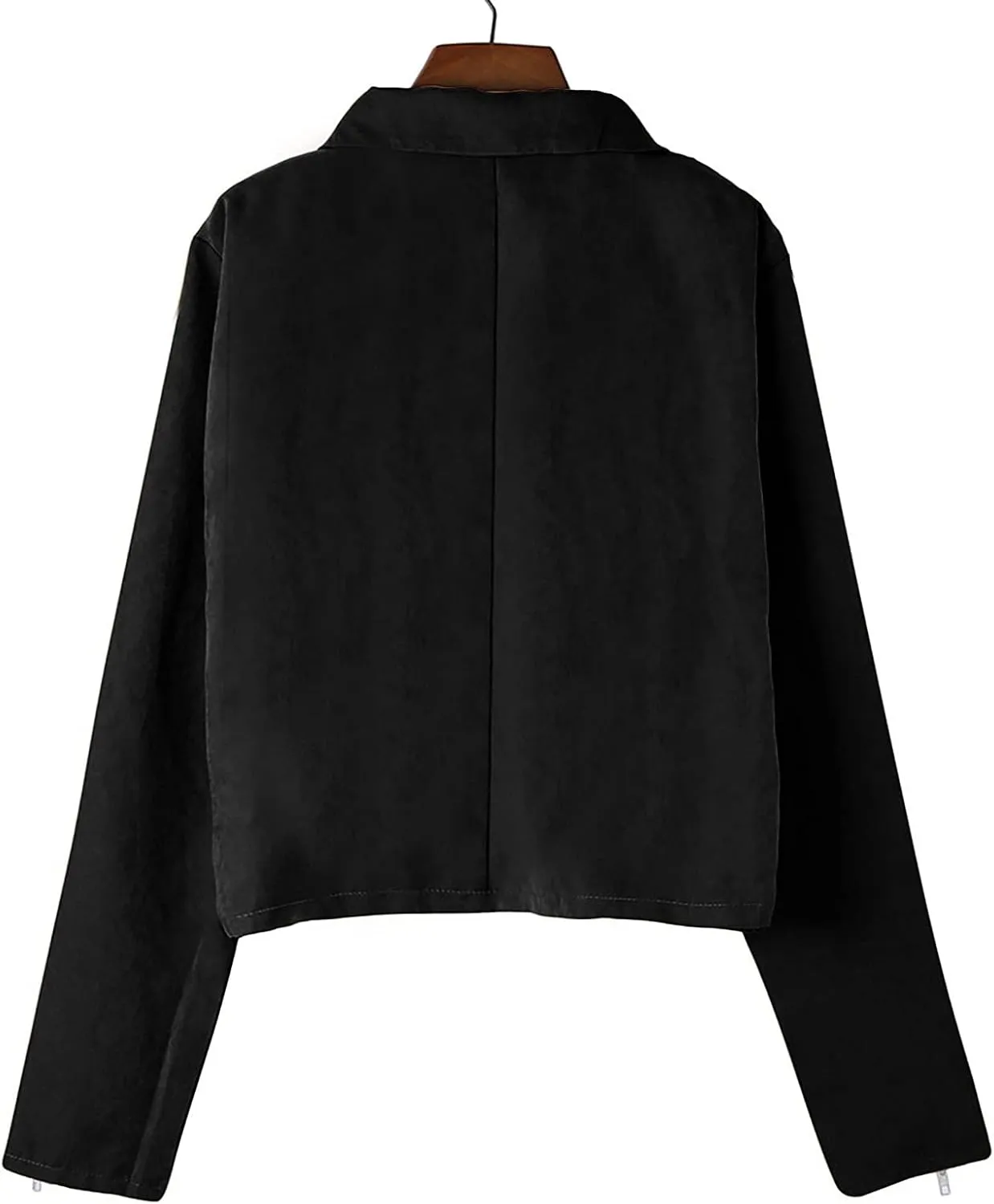 Women Faux Leather Jacket, Women's Zip Up Motorcycle Short PU Moto Biker Outwear Fitted Slim Coat Tops