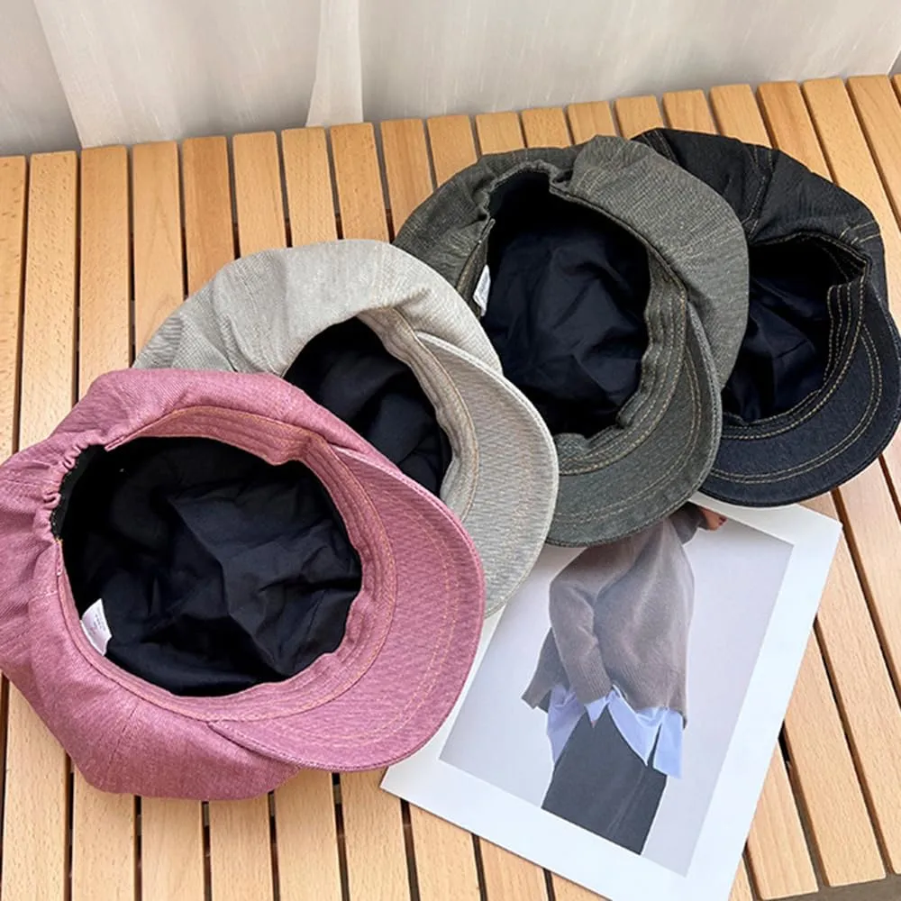 Women Oversized Slouchy Newsboy Cap Puffy Baggy Jean Paperboy Hat with Visor