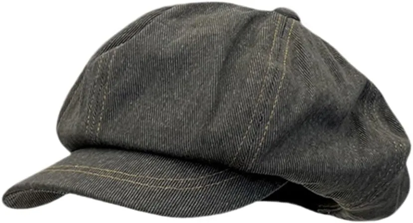 Women Oversized Slouchy Newsboy Cap Puffy Baggy Jean Paperboy Hat with Visor