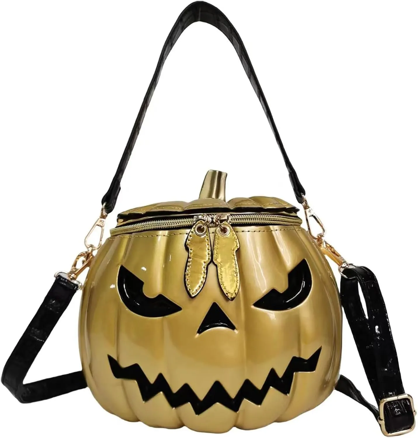 Women Pumpkin Shaped Crossbody Shoulder Bag Unique Weird PVC Handbag Novelty Halloween Pumpkin Purse