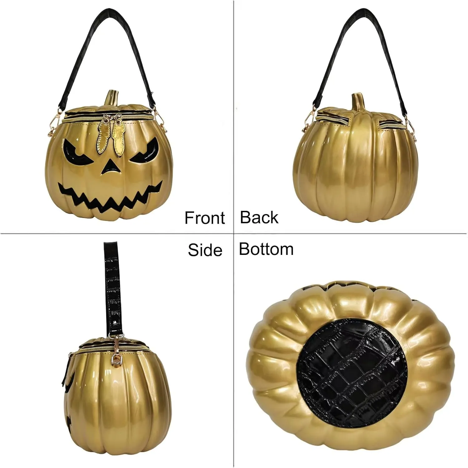 Women Pumpkin Shaped Crossbody Shoulder Bag Unique Weird PVC Handbag Novelty Halloween Pumpkin Purse