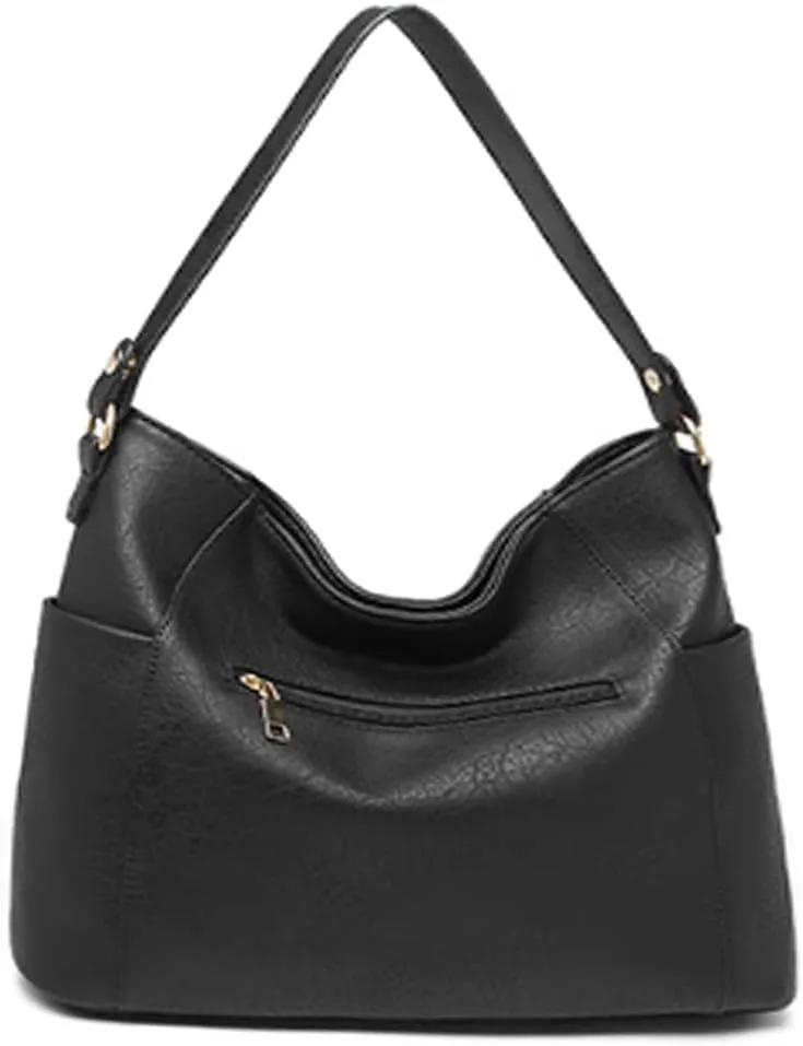 Women Retro Purse and Handbag Faux Leather Satchel Tote Zipper Top-handle Shoulder Bag Brown