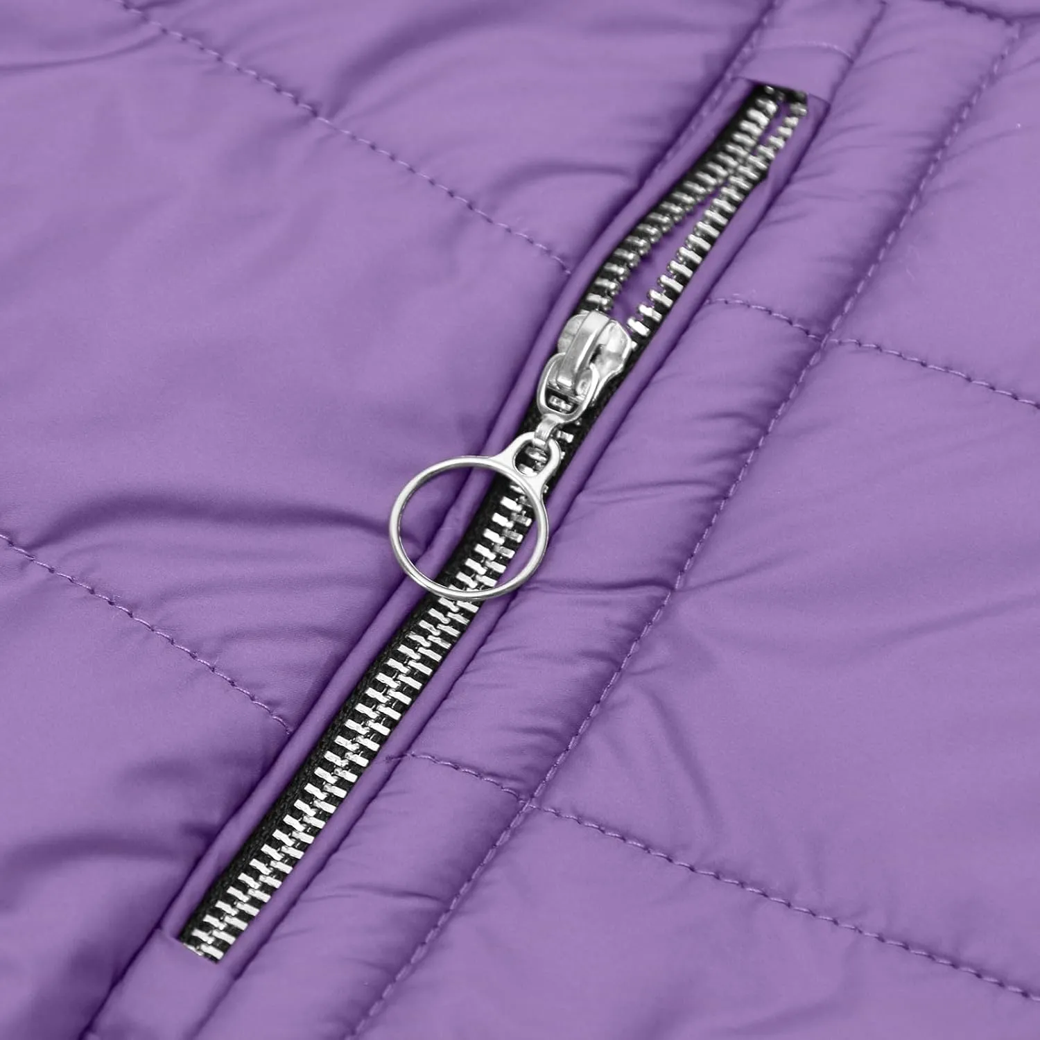 Women Winter Coats Thicken Fleece Lined Jacket Long Sleeve Full Zip Mid-Length Trendy Puffer Jacket with Pockets