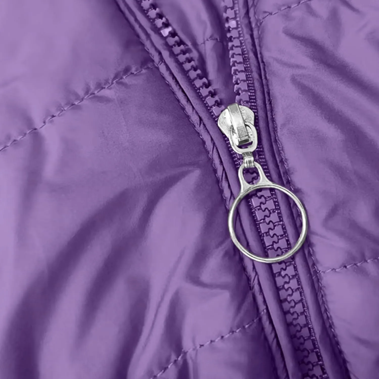 Women Winter Coats Thicken Fleece Lined Jacket Long Sleeve Full Zip Mid-Length Trendy Puffer Jacket with Pockets