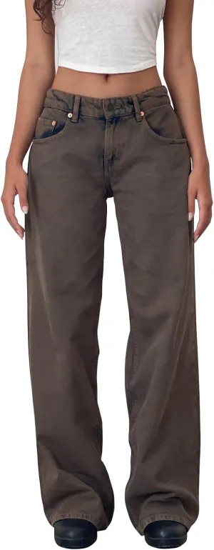 Women's Baggy Denim Pants High Waisted Y2K Wide Leg Oversized Plus Size Boyfriend Cargo Jeans Streetwear Trousers
