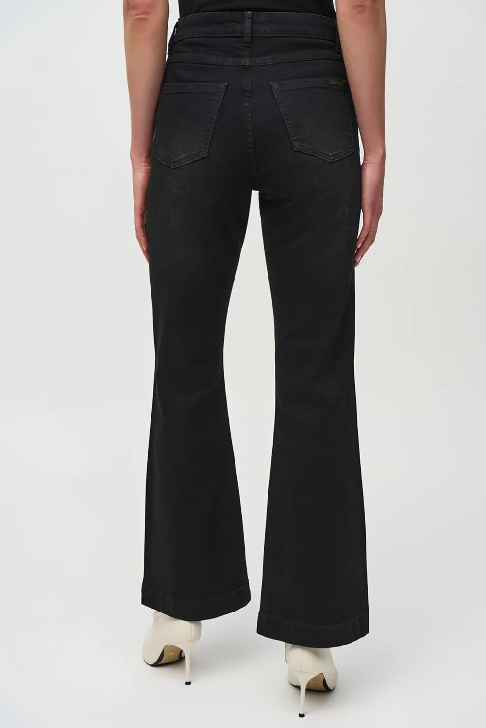 Women's Classic Flared Denim Pants with Rhinestone Detail