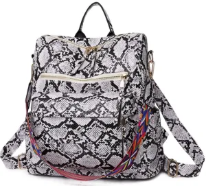 Womens Fashion Backpack - Snake Pattern