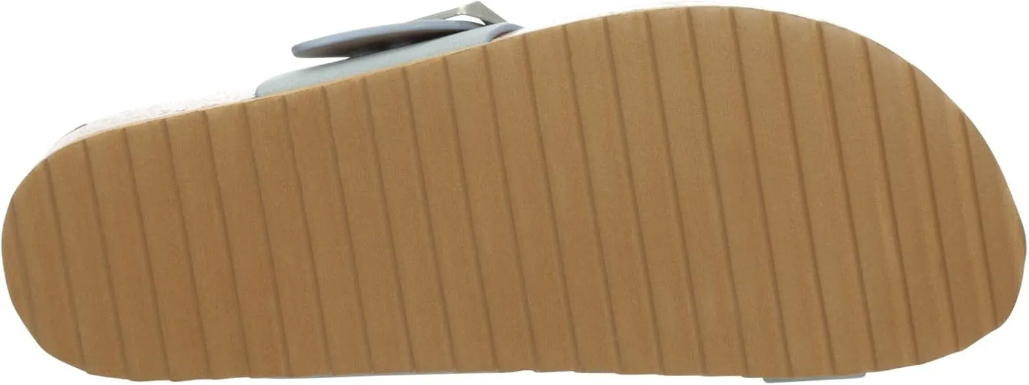 Women's Faux Leather Slip-On Single Band Toe Strap Cork Bed Sandal