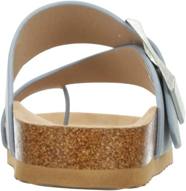 Women's Faux Leather Slip-On Single Band Toe Strap Cork Bed Sandal