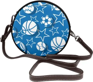Women's Faux Leather Small Circle Crossbody Purse Shoulder Bag Handbag Sling Bag for Women