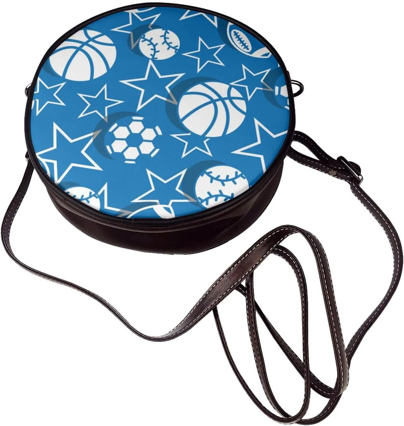 Women's Faux Leather Small Circle Crossbody Purse Shoulder Bag Handbag Sling Bag for Women