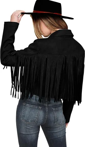 Women'S Fringe Faux Suede Leather Jackets