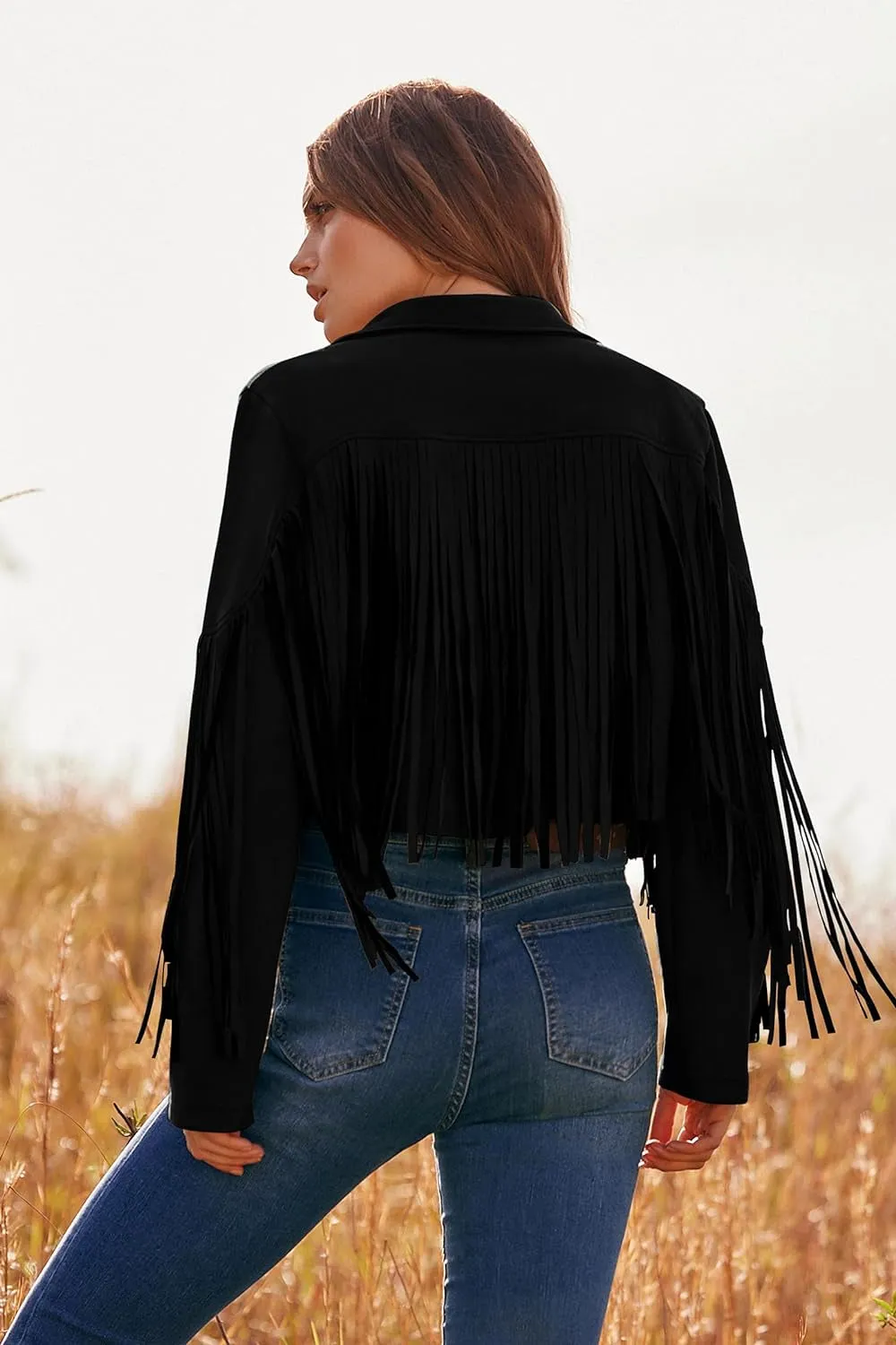 Women'S Fringe Faux Suede Leather Jackets