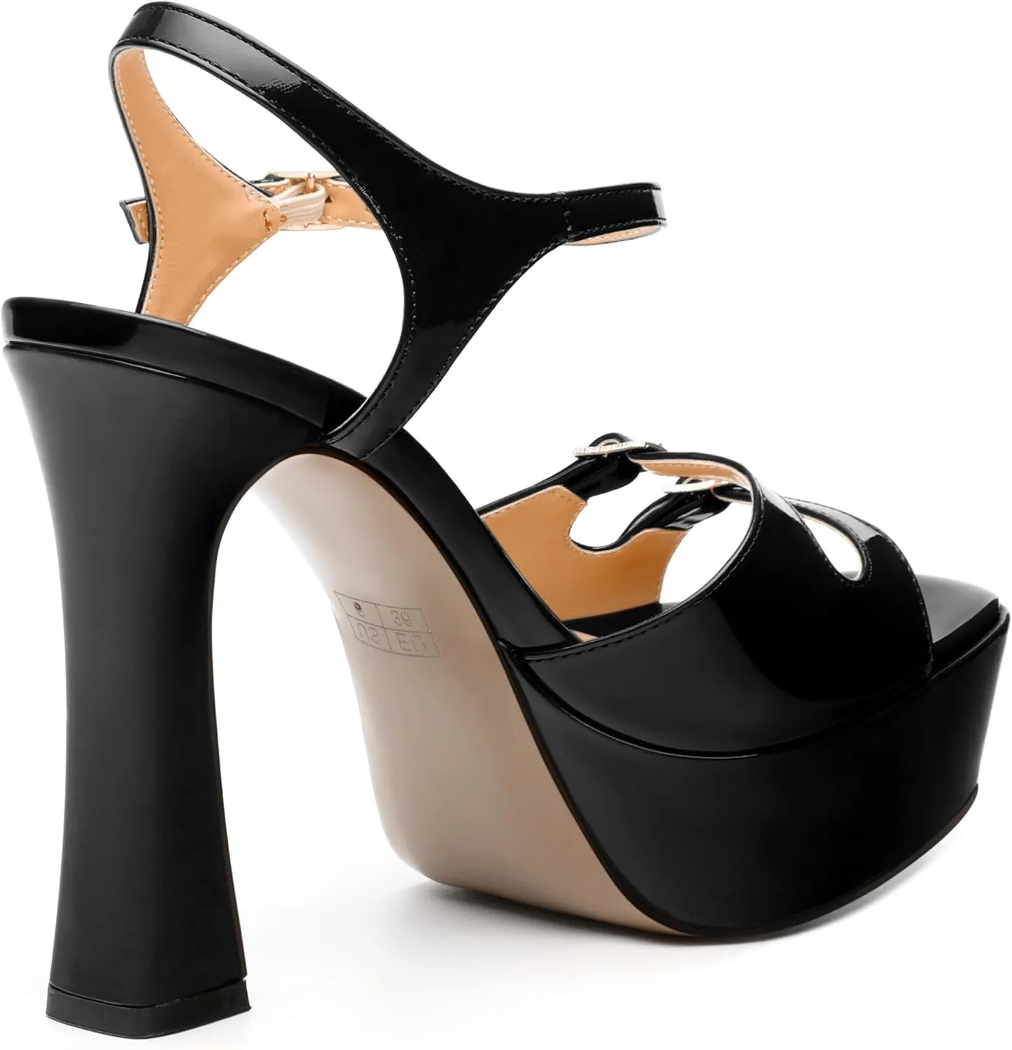 Women's High Heel Platform Sandals - Open Square Toe, Adjustable Buckle Ankle Strap, Versatile Party/Wedding/Daily Shoes