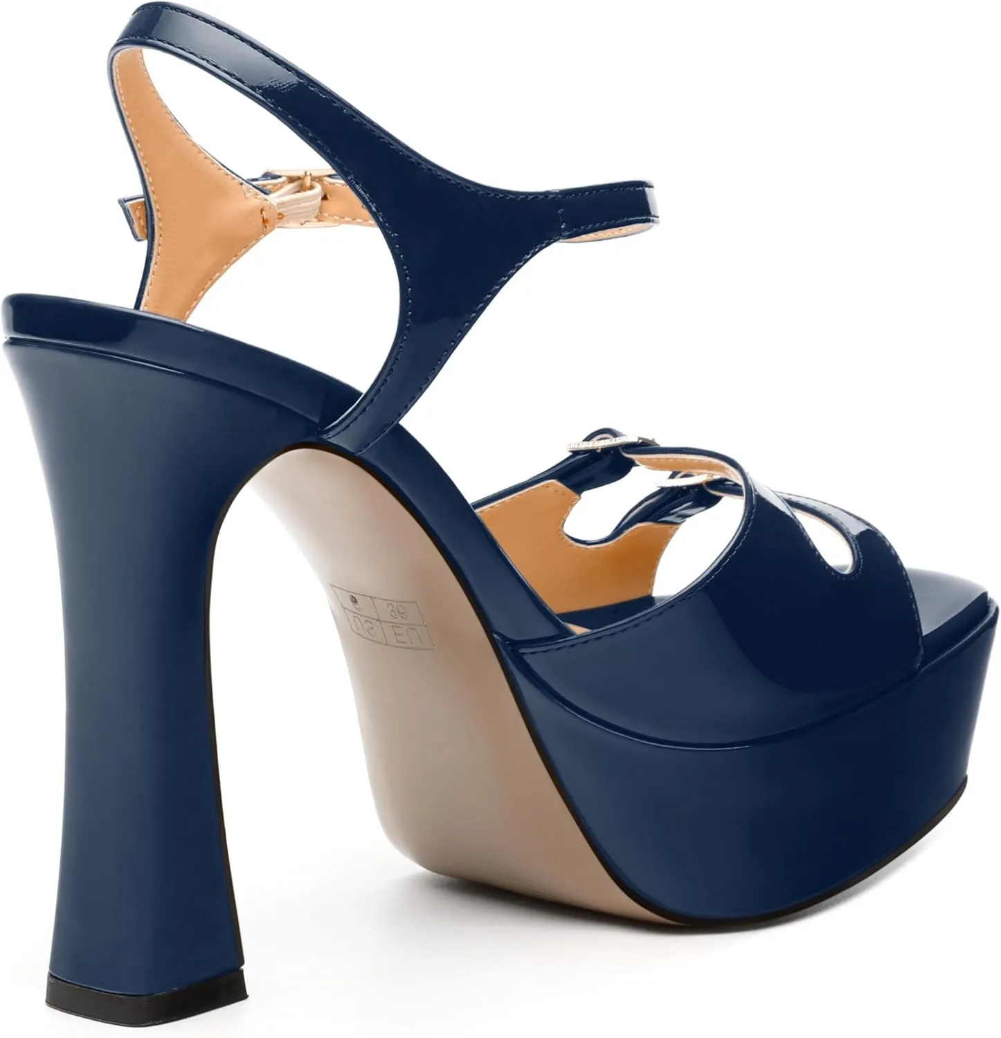 Women's High Heel Platform Sandals - Open Square Toe, Adjustable Buckle Ankle Strap, Versatile Party/Wedding/Daily Shoes