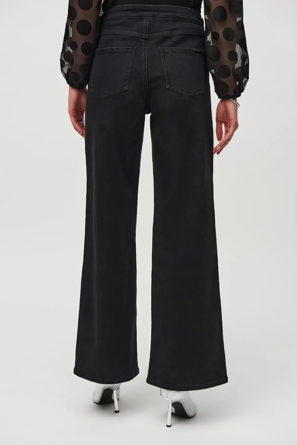 Women's High-Rise Wide-Leg Denim Pants