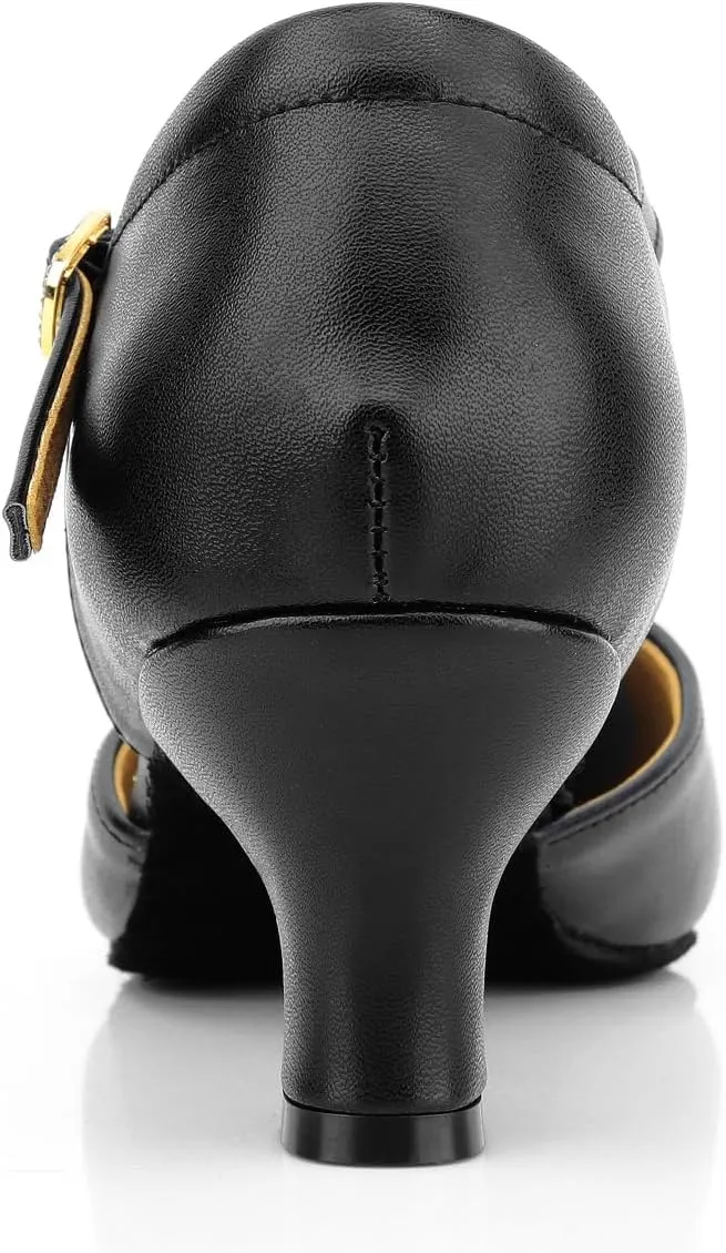 Women's Latin Ballroom Dancing Heels Wedding Pumps T-Strap Character Shoes