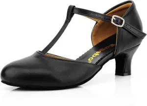 Women's Latin Ballroom Dancing Heels Wedding Pumps T-Strap Character Shoes
