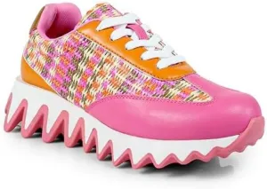 Women's Low Top Grooved Sneaker Sole with Contrast Accent, Casual Lace up Shoe Alessia-2