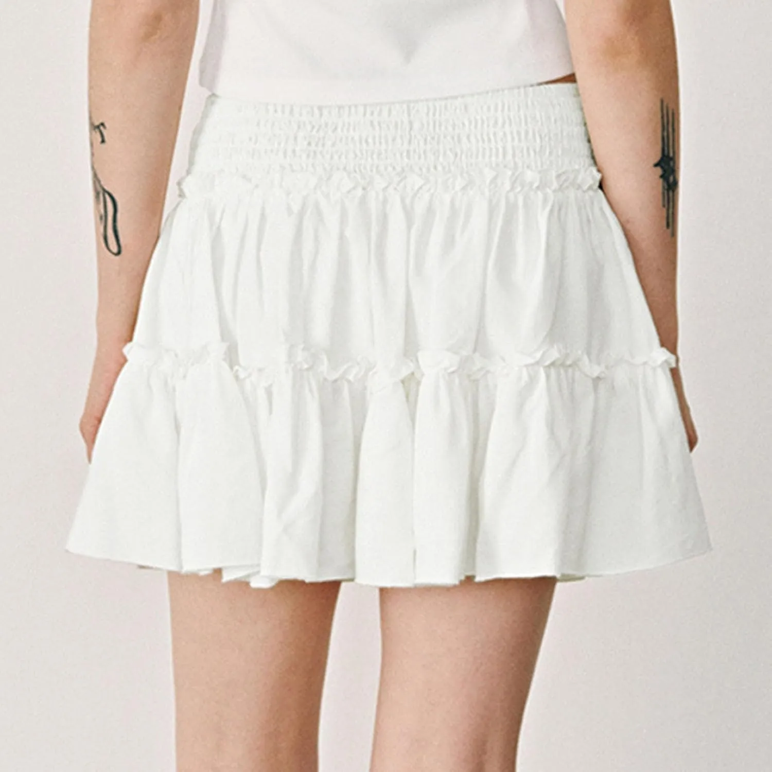 Women's Pleated Skater Skirt High Waisted Layered Ruffles Flared Mini Short Skirts Summer Beach Vacation Skirts