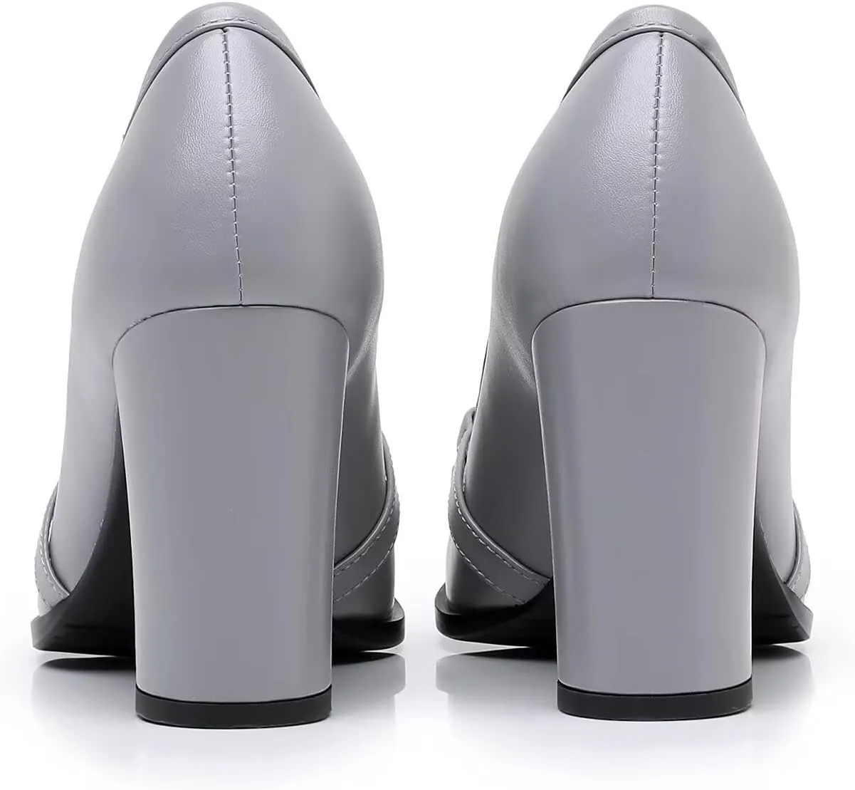 Women's Pumps Low Chunky Block Heel Dress Shoes Square Toe Comfortable Heels
