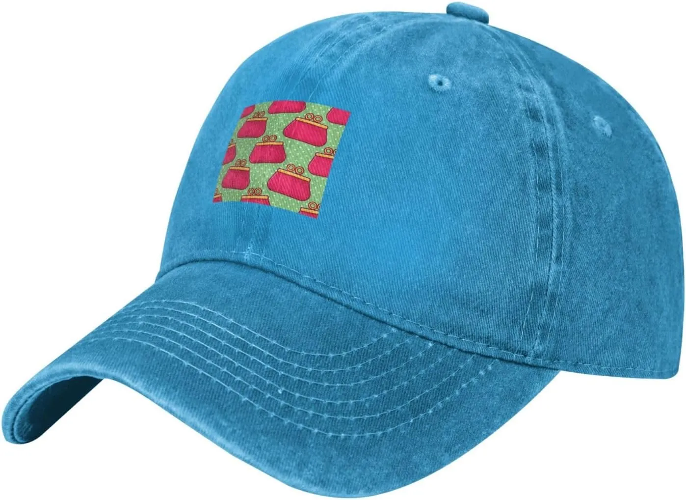 Women's Purse Seamless Pattern Baseball Cap for Men Women 100% Cotton Adjustable Low Profile Golf Dad Hat