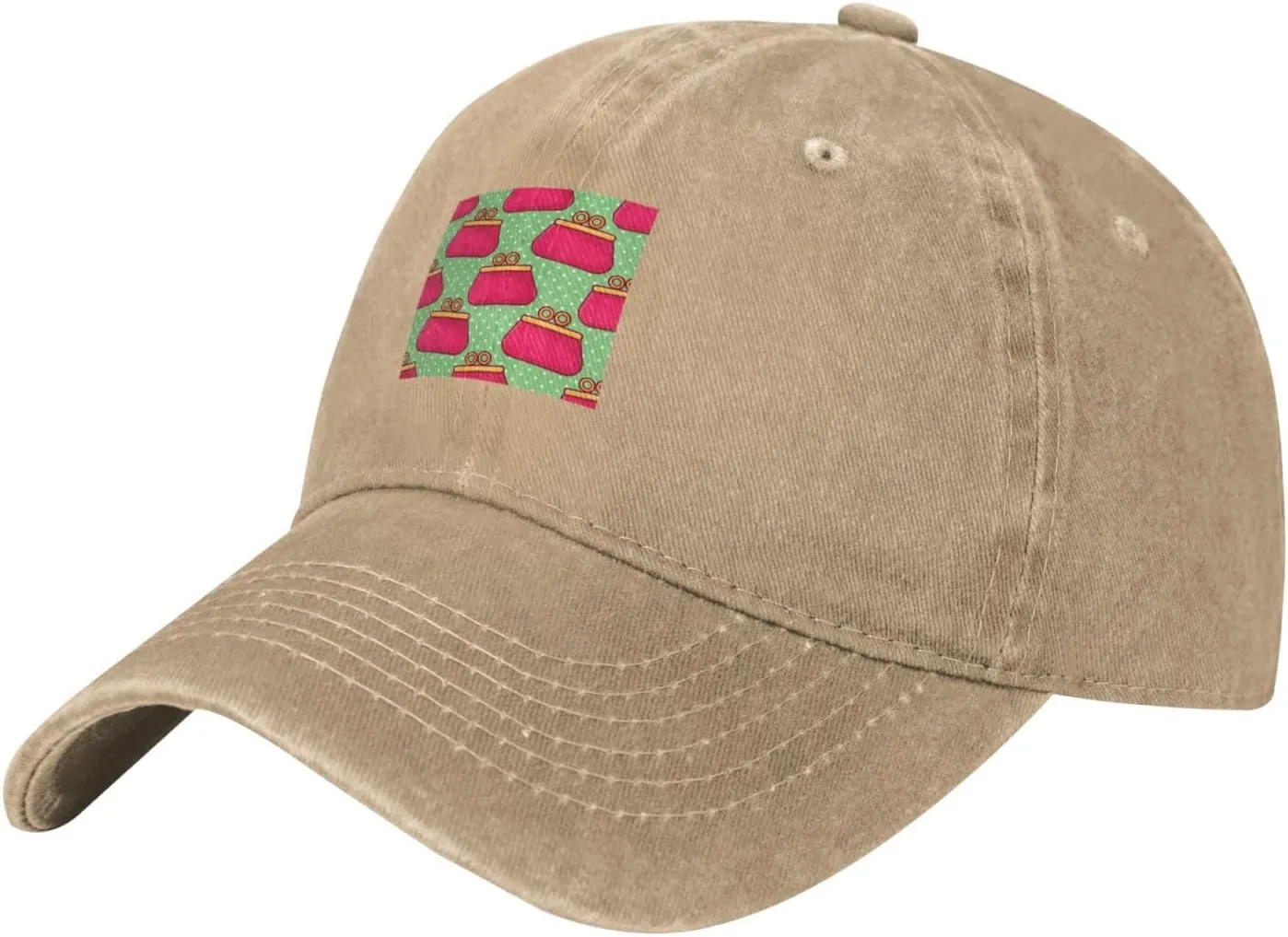 Women's Purse Seamless Pattern Baseball Cap for Men Women 100% Cotton Adjustable Low Profile Golf Dad Hat