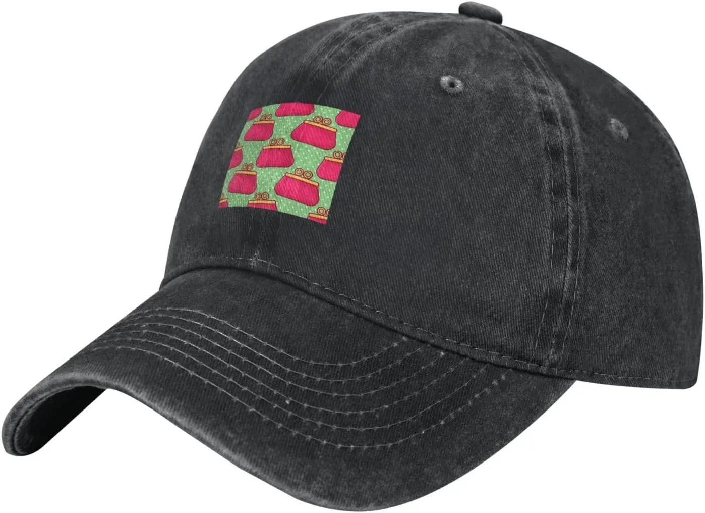 Women's Purse Seamless Pattern Baseball Cap for Men Women 100% Cotton Adjustable Low Profile Golf Dad Hat