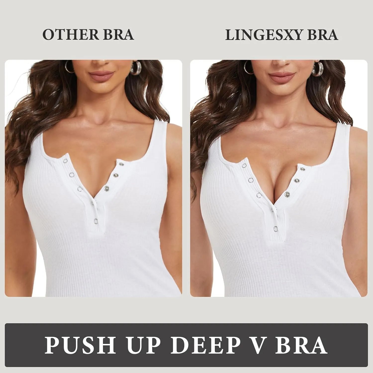 Women's Push Up Padded Bra Seamless T-Shirt Underwire Plunge Bra Add One Cup