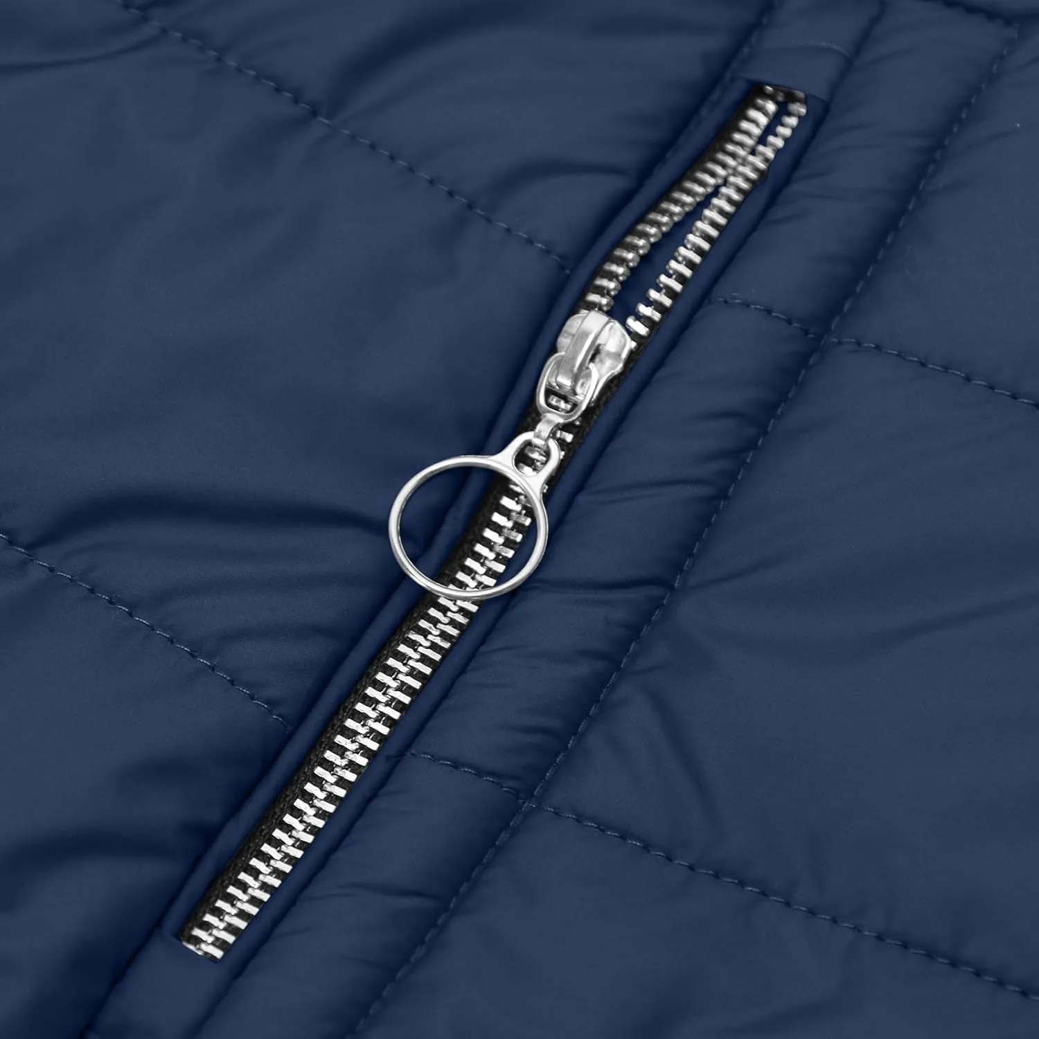 Women's Thicken Fleece Lined Winter Coats Warm Mid-Length Jacket Full Zip Trendy Puffer Jacket with Pockets