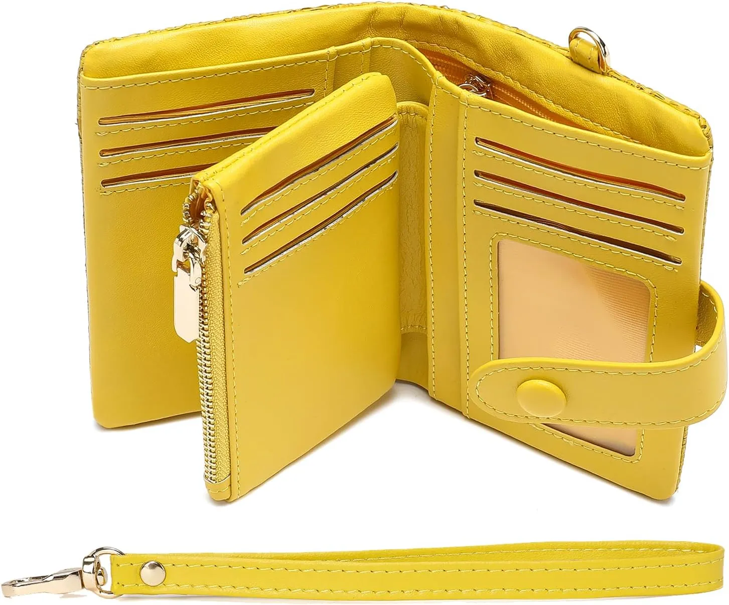 Womens Wallet Natural Raffia Grass Small Wristlet wallets With Coin Pocket ID Window Card Holder