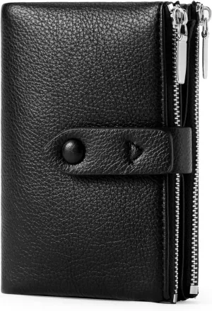 Women's Wallet, PU Leather Wallet Small Purse, Multifunctional Slim Bifold Zipper Clutch Purse, Large Capacity Card Holder Small Women's Wallet for Women, 04black, Retro