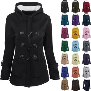 Womens Winter Coats Plus Size Warm Sherpa Lined Parkas Quilted Jacket Hoodie Plus Size Puffer Button Down Outerwear