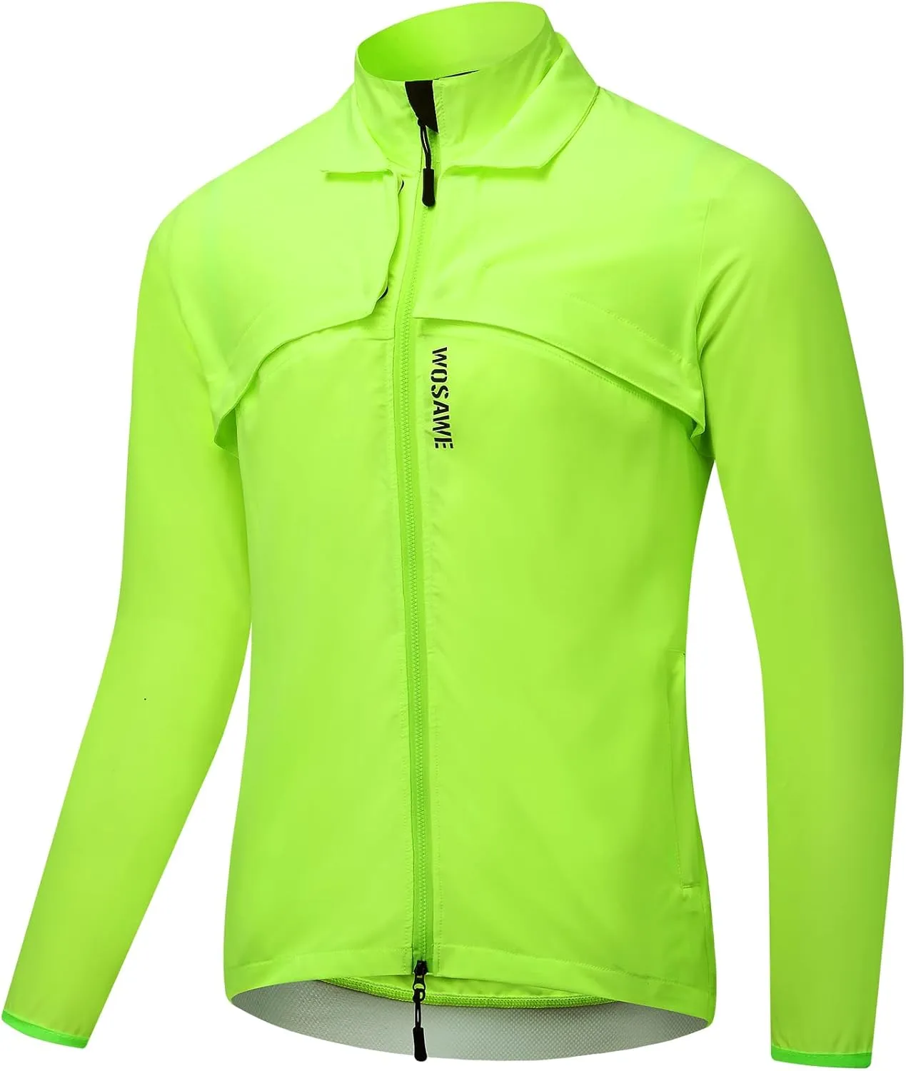 WOSAWE 2 in 1 Cycling Jacket Men Convertible Biking Vest Lightweight Reflective Windbreaker