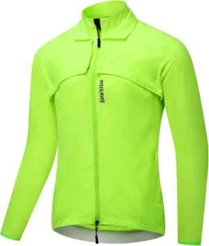 WOSAWE 2 in 1 Cycling Jacket Men Convertible Biking Vest Lightweight Reflective Windbreaker