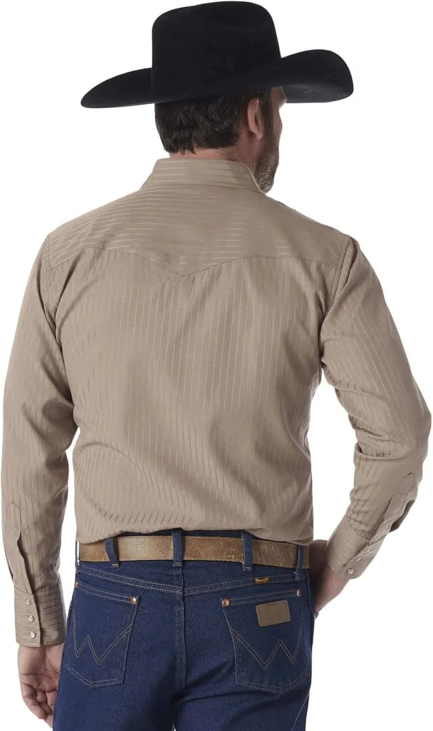Wrangler Men's Logo Long Sleeve Western Snap Plaid Shirt