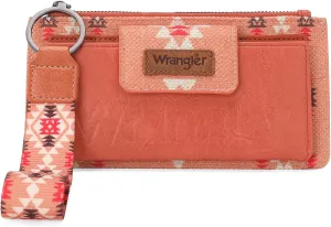 Wrangler Wallet Purse for Women Aztec Clutch Wristlet Wallet with Boho Credit Card Holder