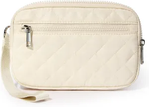 Wristlet Wallets Women RFID Card Holder 7.9" Phone Wallet Small Purse 3 Zipper Quilted Nylon Clutch Bag Daily Travel