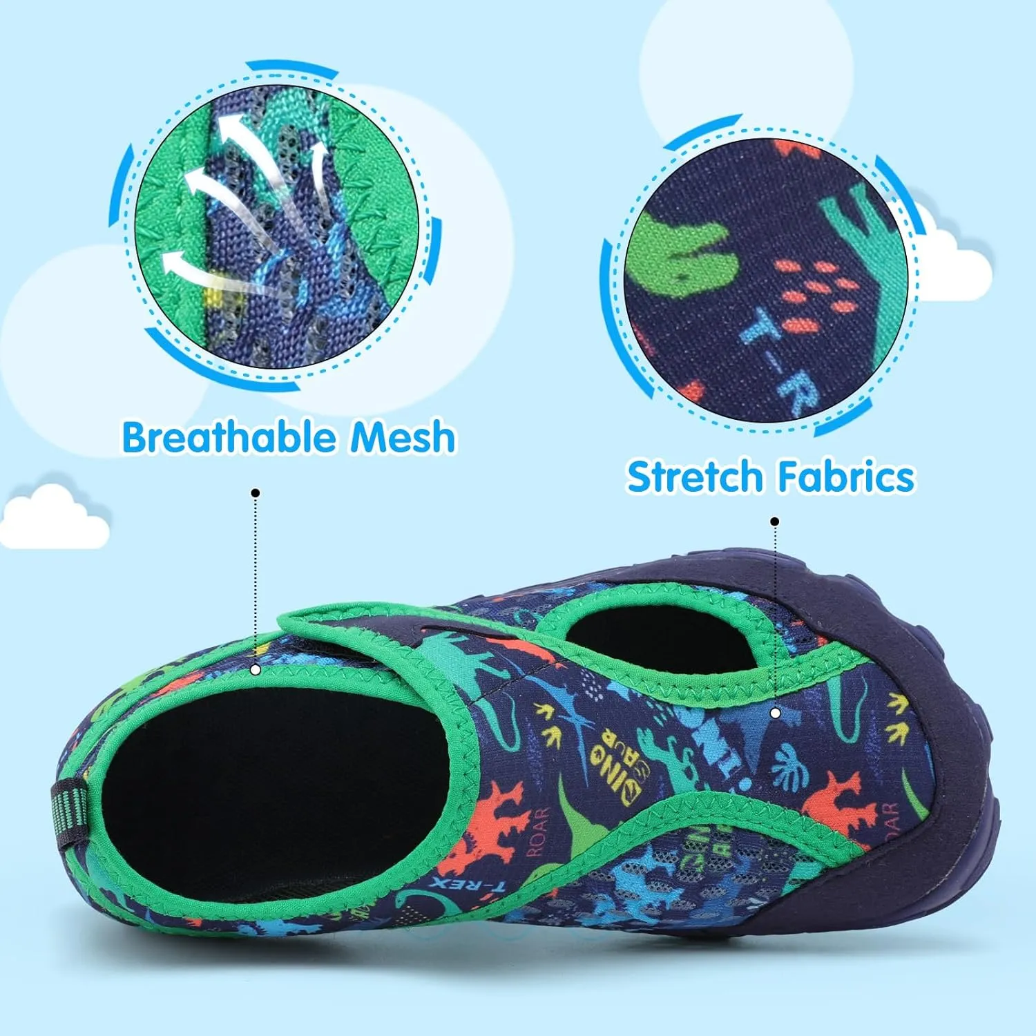 XIHALOOK Water Shoes for Kids Boys Girls Wide Toe Barefoot Quick Dry for Beach Swim Pool Surf Aqua Sports