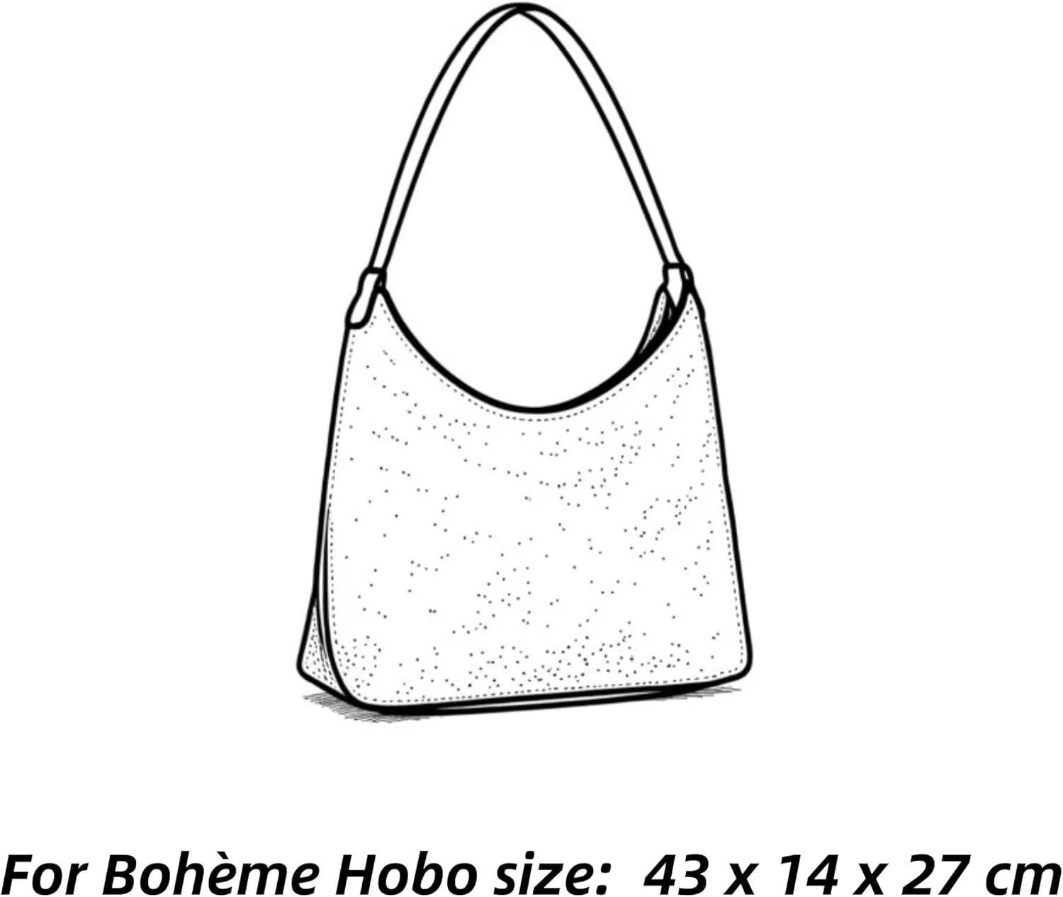 Xoppia Bag Organizer compatible with Bohème Hobo bag. Felt Bag Insert for Handbag. Bag Liner for Women Tote Bags. (Brown, Style B)