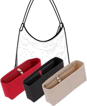 Xoppia Bag Organizer compatible with Bohème Hobo bag. Felt Bag Insert for Handbag. Bag Liner for Women Tote Bags. (Brown, Style B)