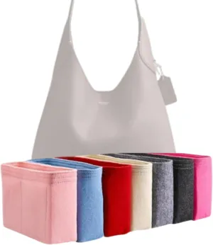 Xoppia Bag Organizer compatible with Coach Brooklyn Shoulder Bag 28. (Beige, Style B: Side Zipper)