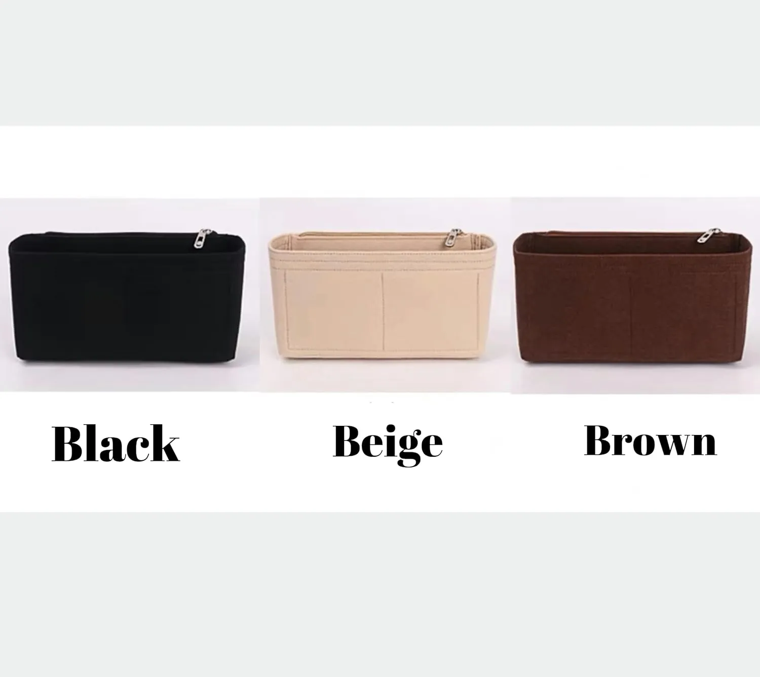 Xoppia Bag Organizer compatible with Coach Brooklyn Shoulder Bag 28. (Beige, Style B: Side Zipper)