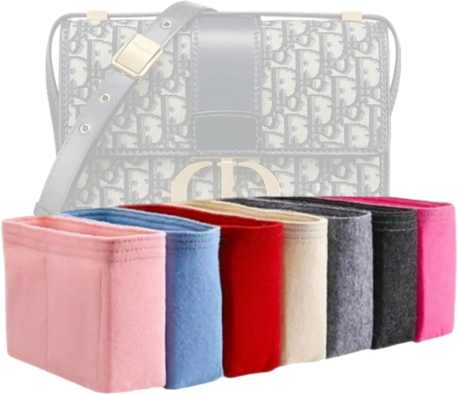 Xoppia Bag Organizer compatible with Dior 30 Montaigne Bag. Felt Insert Liner for Women Handbag. (Beige, Style A: Exposure)