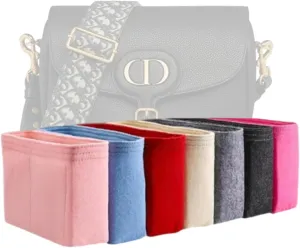 Xoppia Bag Organizer compatible with Dior Large Bobby Bag. Felt Insert Liner for Women Handbag. (Black, Style A: Exposure)