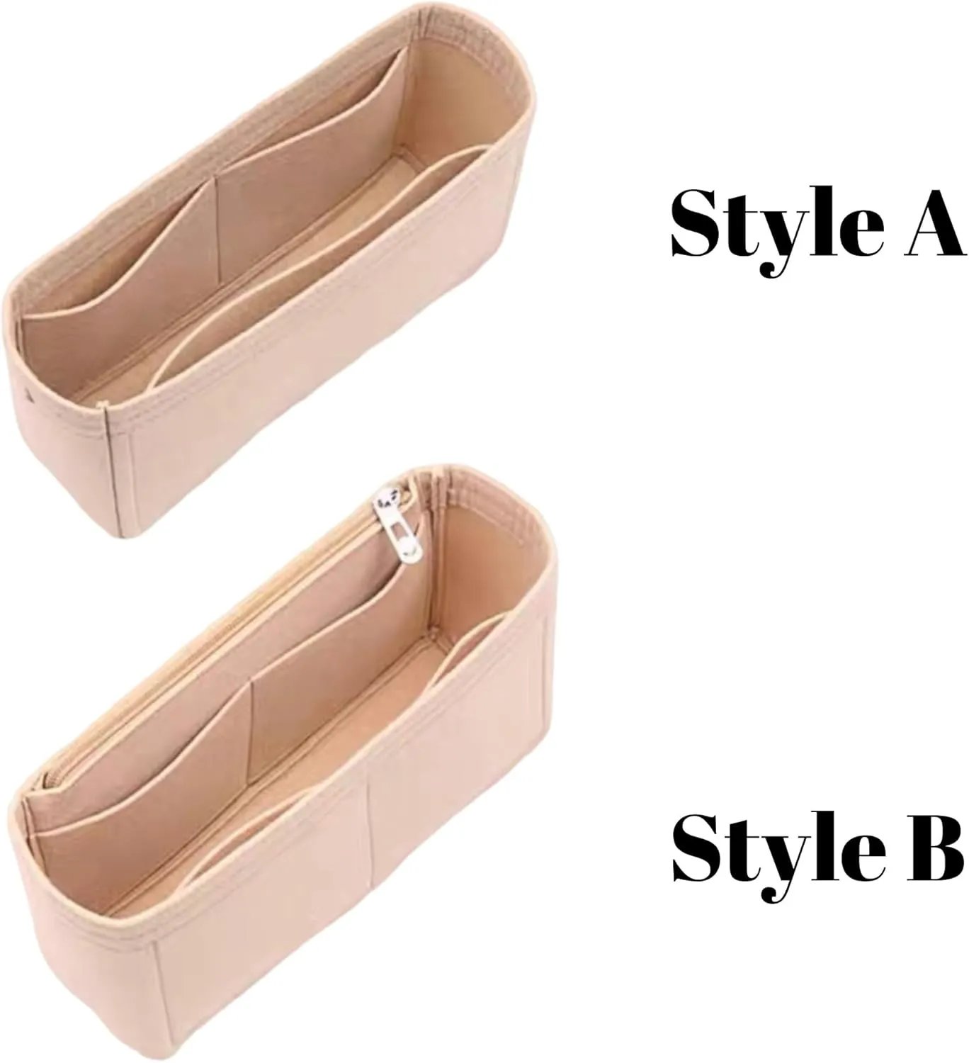 Xoppia Bag Organizer compatible with Dior Large Bobby Bag. Felt Insert Liner for Women Handbag. (Black, Style A: Exposure)